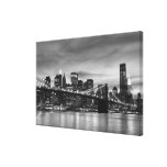 Pont de Brooklyn la nuit, New York City Impression Sur Toile