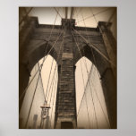 Pont de Brooklyn vintage de sépia Posters