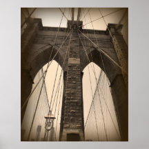 Pont de Brooklyn vintage de sépia Posters