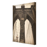Pont de Brooklyn vintage de sépia Toiles Tendues