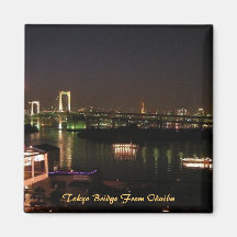 Pont de Tokyo d'Odaiba, Tokyo Japon Aimants Pour Réfrigérateur