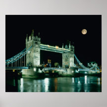 Pont de tour la nuit, Londres, Angleterre Affiches