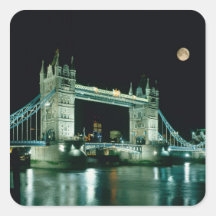 Pont de tour la nuit, Londres, Angleterre Autocollants