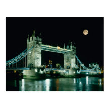 Pont de tour la nuit, Londres, Angleterre Carte Postale