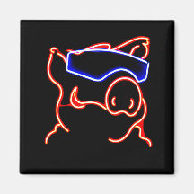Porc au néon d'amusement aux nuances aimant