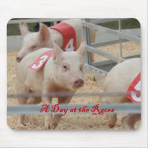 Porc emballant, photographie de course de porc, po tapis de souris