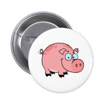 Porc heureux de personnage de dessin animé pin's