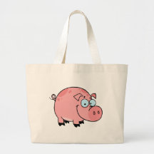 Porc heureux de personnage de dessin animé sacs de toile