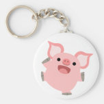 Porc joyeux Keychain de bande dessinée porte-clés