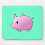 Porc mignon de rose de bande dessinée tapis de souris