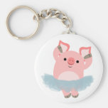 Porc mignon Keychain de ballerine de bande dessiné porte-clés