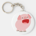 Porc mignon Keychain de chant de bande dessinée porte-clés