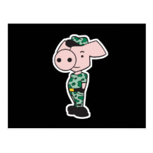 porc militaire de camo cartes postales