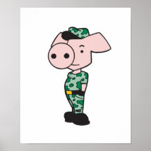 porc militaire de camo posters