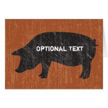 Porc noir rustique carte de vœux