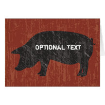 Porc noir rustique carte de vœux