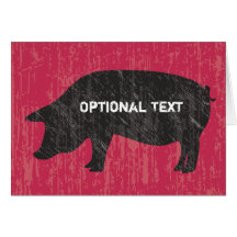 Porc noir rustique cartes de vœux