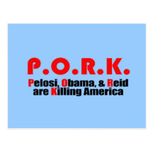 PORC - Pelosi, Obama, et Reid tuent l'Amérique Carte Postale