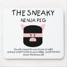 Porc sournois de Ninja Tapis De Souris