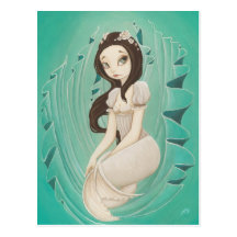 Porcelaine - carte postale de sirène