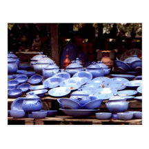 Porcelaines bleues - carte postale