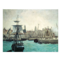 Port à Calais par Manet, impressionisme vintage Invitations