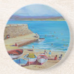 Port de Ballycastle, peinture à l'huile d'Antrim d Dessous De Verre