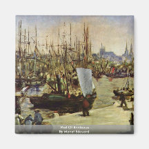Port de Bordeaux par Manet Edouard Aimants Pour Réfrigérateur