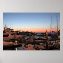 Port de lever de soleil sur la toile posters