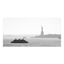 Port de New York City - statue de la liberté Carte Avec Photo