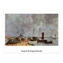 Port maritime par Eugene Boudin Carte Postale