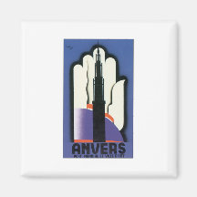 Port Mondial d'Anvers et art de Ville D Magnets Pour Réfrigérateur