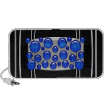 Portable bleu en métal de point de polka mini haut-parleurs