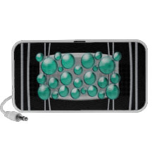Portable bleu en métal de point de polka haut-parleur portable