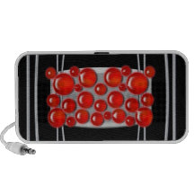 Portable rouge en métal de point de polka mini haut-parleurs