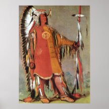 Portait de chef indien Mato-Tope par George Catlin Poster
