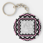 Porte - clé blanc rose de cadre du noir n porte-clés