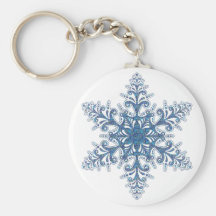 Porte - clé bleu de flocon de neige porte-clef