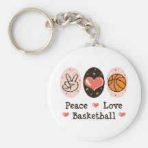Porte - clé de basket-ball d'amour de paix porte-clefs