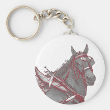 Porte - clé de cheval de Percheron Porte-clés