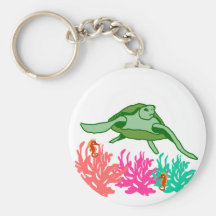 Porte - clé de corail de tortue de mer de scène porte-clé