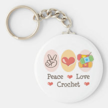 Porte - clé de crochet d'amour de paix porte-clefs