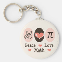 Porte - clé de maths d'amour de paix porte-clés