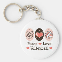 Porte - clé de volleyball d'amour de paix porte-clefs