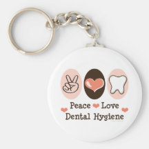 Porte - clé dentaire d'hygiène d'amour de paix porte-clé
