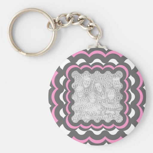 Porte - clé gris rose de modèle de cadre de n porte-clef