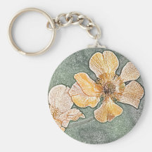 Porte - clé jaune de fleur de geum porte-clé