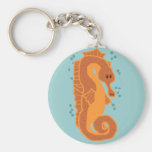 Porte - clé orange d'hippocampe porte-clés
