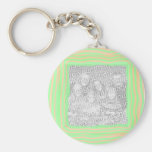 Porte - clé orange et vert de cadre porte-clef