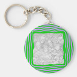 Porte - clé pourpre et vert de cadre porte-clefs